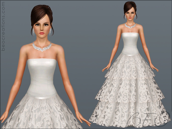 Wedding dress 22 for Sims 3 by BEO